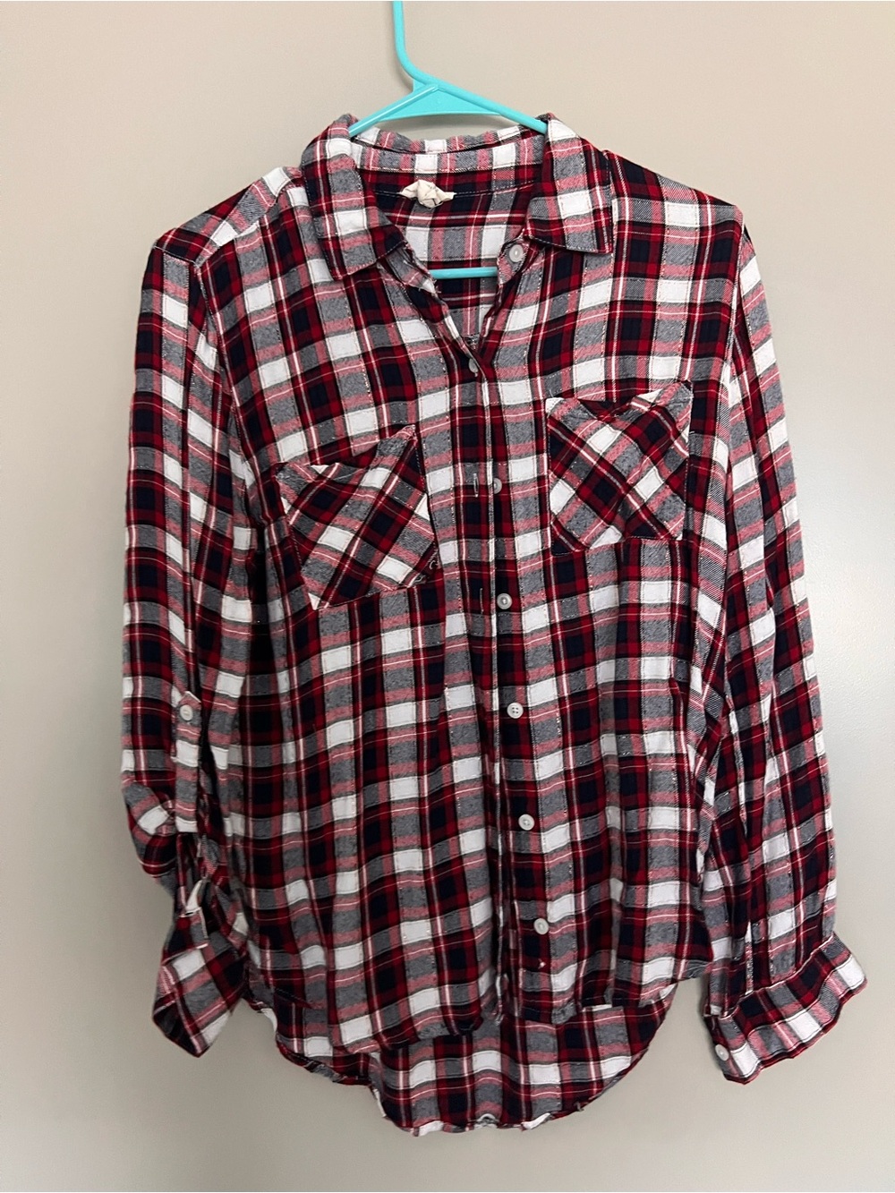 Harper Red, Black & White Plaid Button-Down Shirt